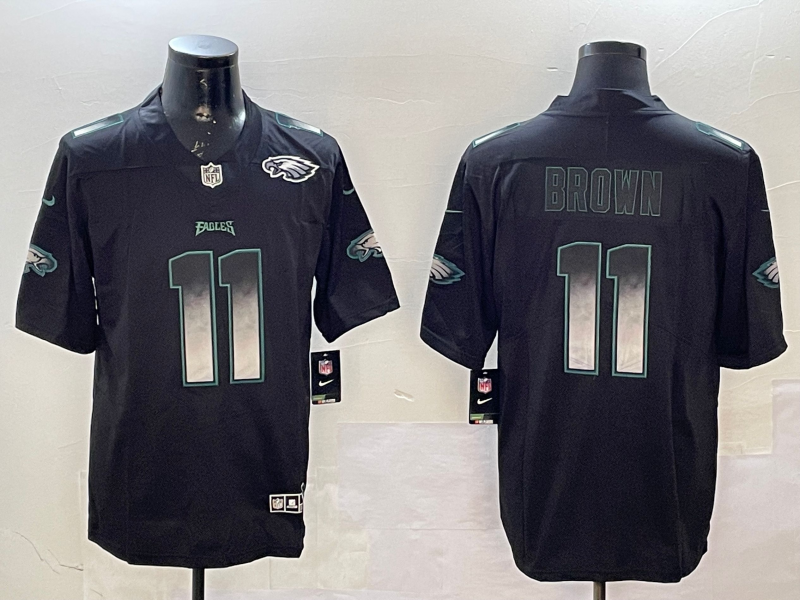 Men Philadelphia Eagles 11 Brown black 2025 Nike NFL jersey style 008